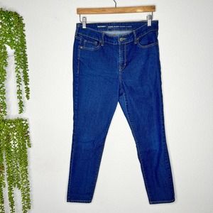 Old Navy Mid Rise Super Skinny Medium Wash Blue Denim Jeans Women's Size 10